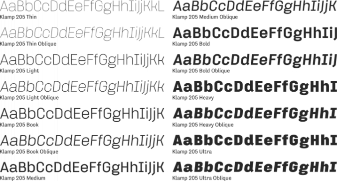 Klamp 205 Font Preview