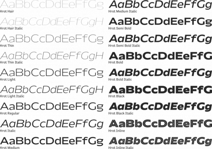 Hrot Font Preview