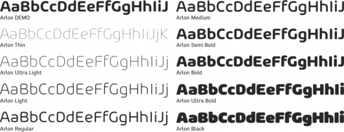 Arlon Font Preview