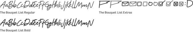 The Bouquet list Font Preview