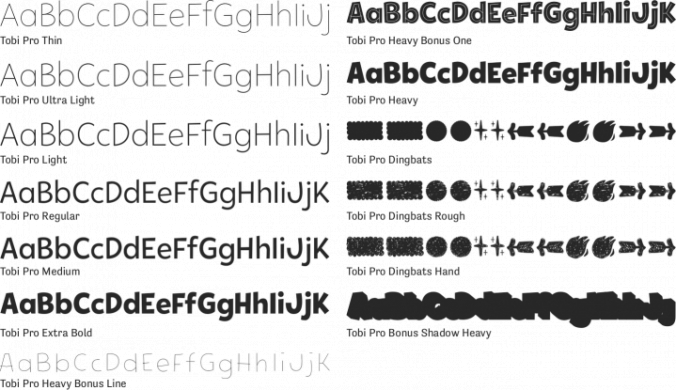 Tobi Pro Font Preview