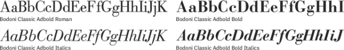 Bodoni Classic Adbold Font Preview