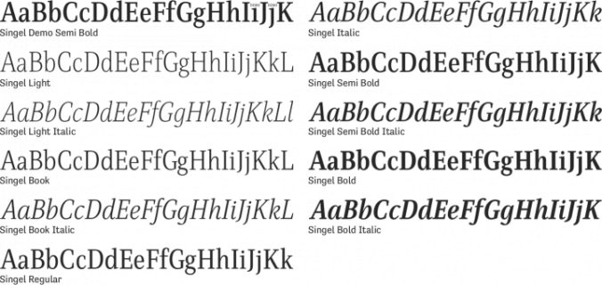 Singel Font Preview