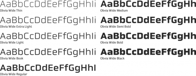 Obvia Wide Font Preview