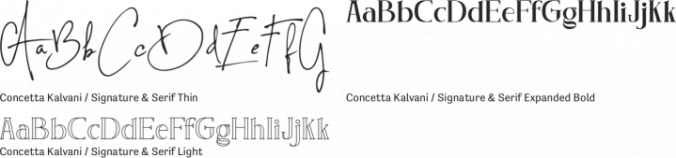 Concetta Kalvani / Signature & Serif Font Preview