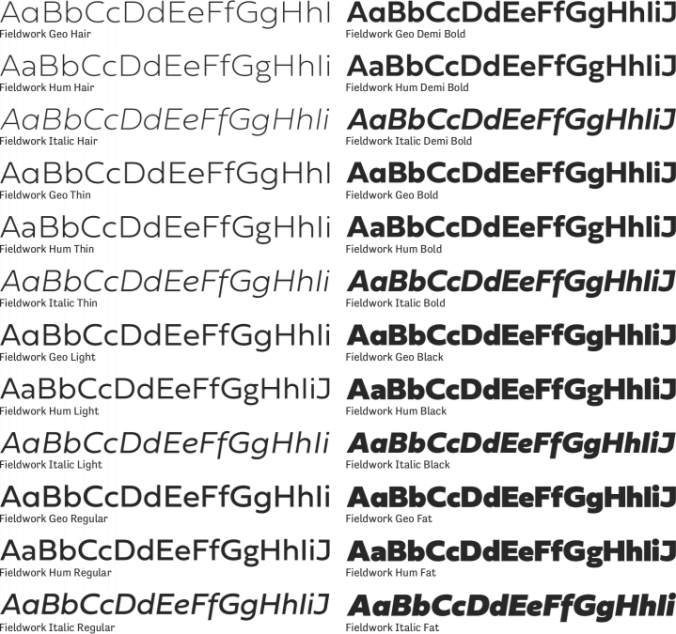 Fieldwork Font Preview