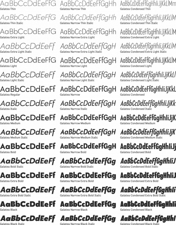Galatea Font Preview