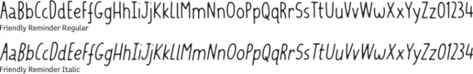 Friendly Reminder Font Preview