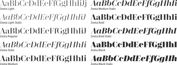 Zesta Font Preview