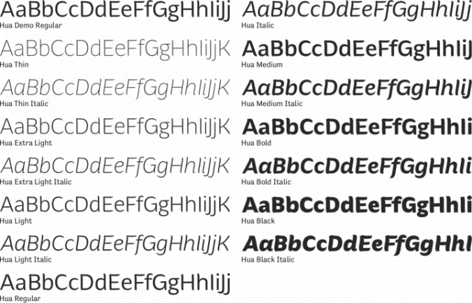 Hua Font Preview