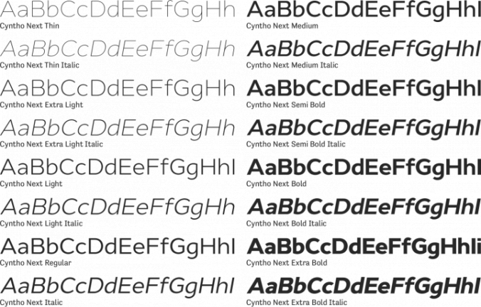 Cyntho Next Font Preview