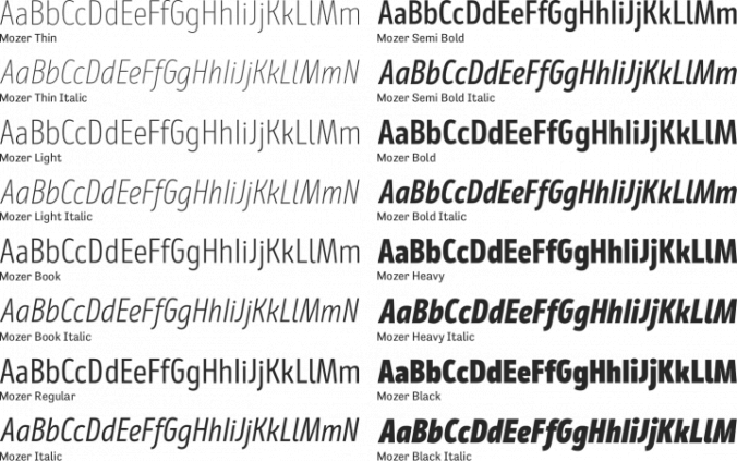 Mozer Font Preview