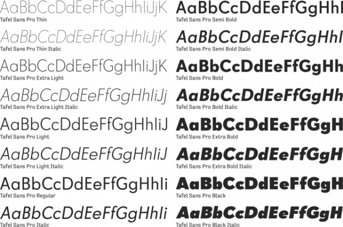 Tafel Sans Pro Font Preview
