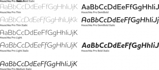 Houschka Pro Font Preview