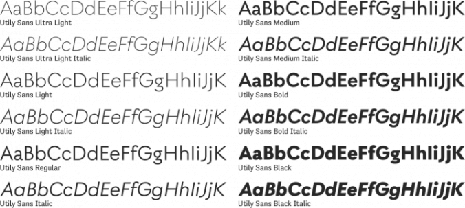 Utily Sans Font Preview