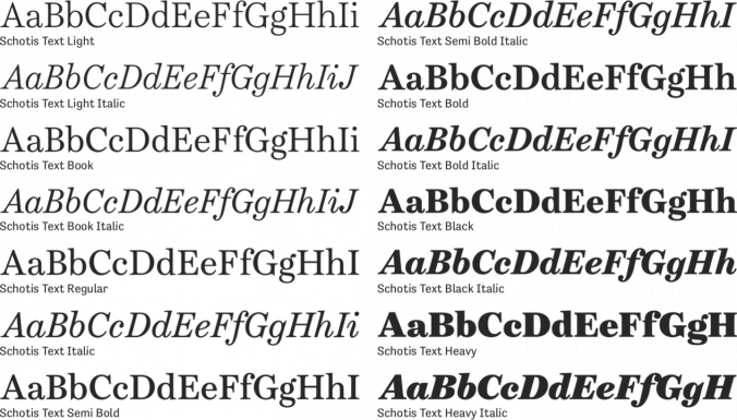 Schotis Text Font Preview