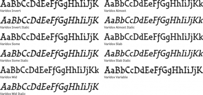 Varidox Font Preview