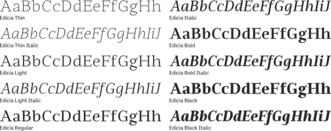 Edicia Font Preview