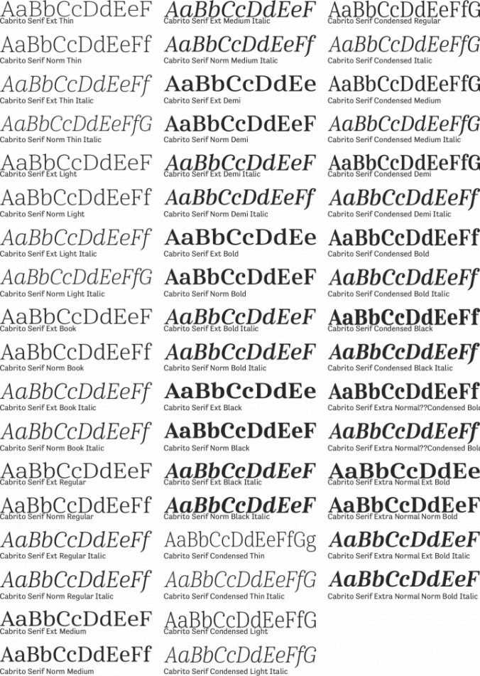 Cabrito Serif Font Preview