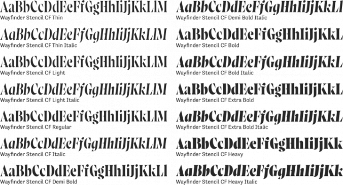 Wayfinder Stencil CF Font Preview