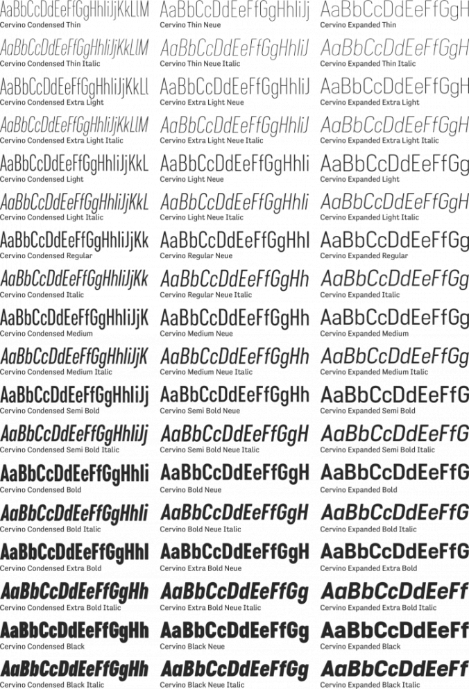 Cervino Font Preview