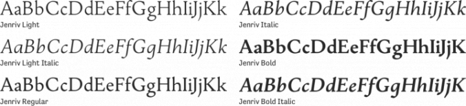 Jenriv Font Preview