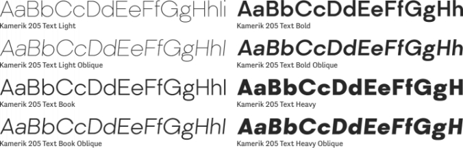 Kamerik 205 Text Font Preview