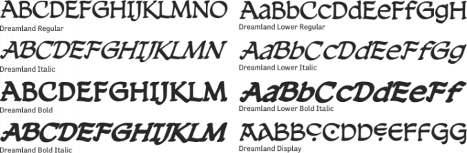 Dreamland Font Preview