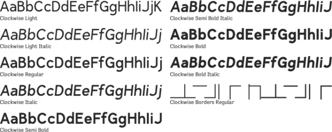 Clockwise Font Preview