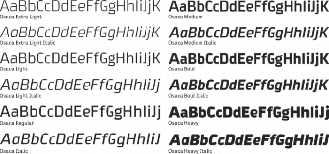 Osaca Font Preview