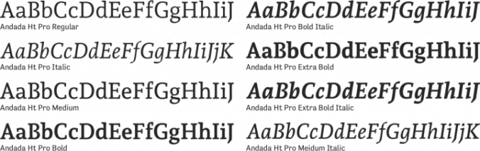 Andada ht Font Preview