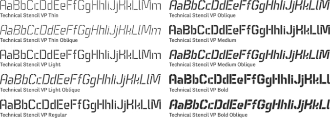 Technical Stencil VP Font Preview