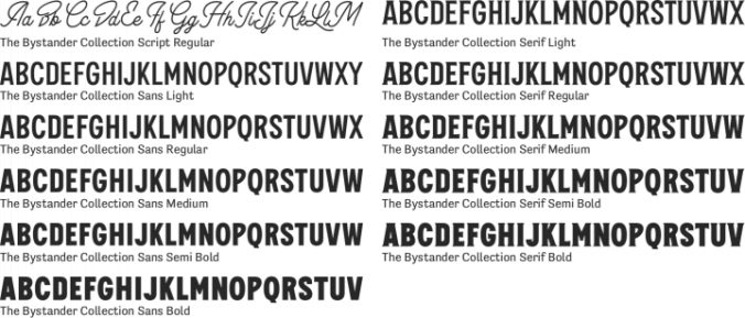 The Bystander Collection Font Preview
