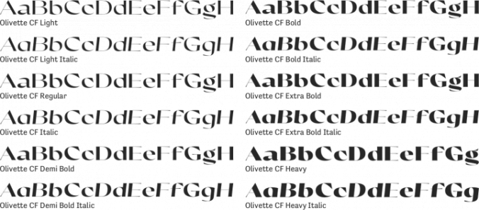 Olivette CF Font Preview