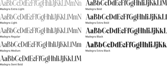 Madegra Font Preview
