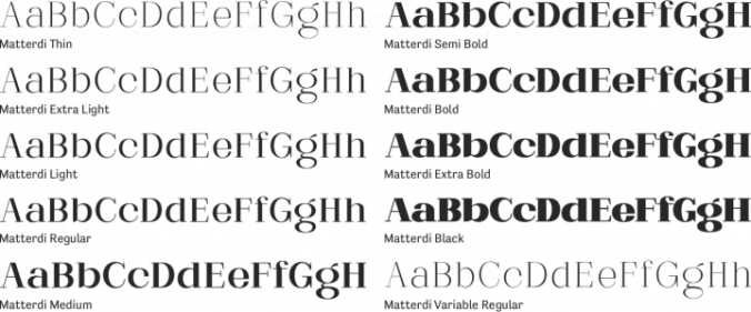 Matterdi Font Preview