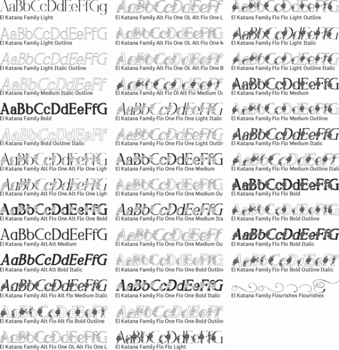 El Katana Family Font Preview