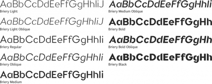 Briery Font Preview