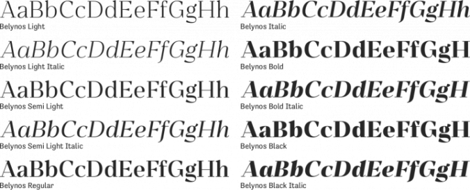 Belynos Font Preview