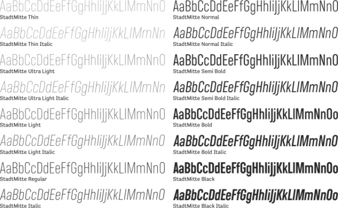 StadtMitte Font Preview