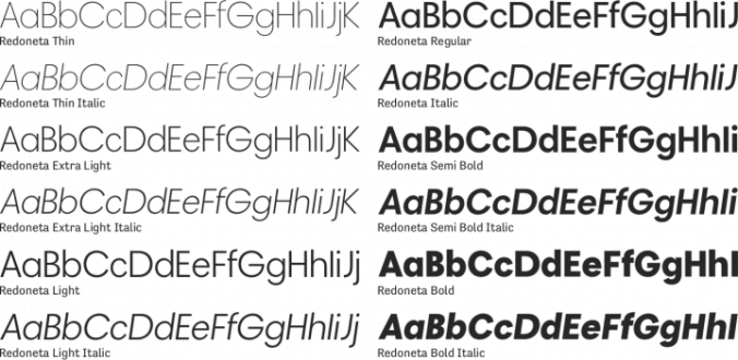Redoneta Font Preview