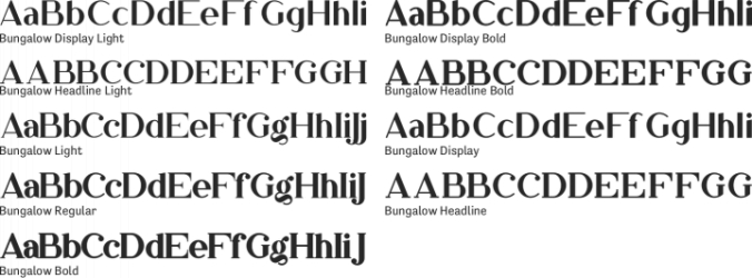 Bungalow Font Preview