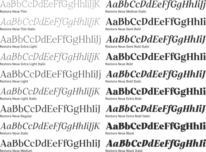 Restora Neue Font Preview