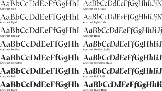 Abstract Font Preview