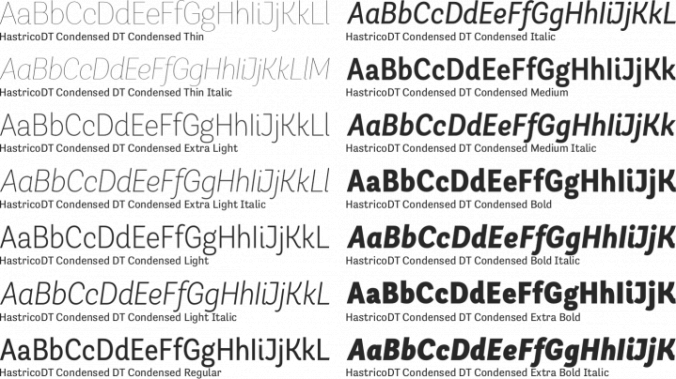 HastricoDT Condensed Font Preview