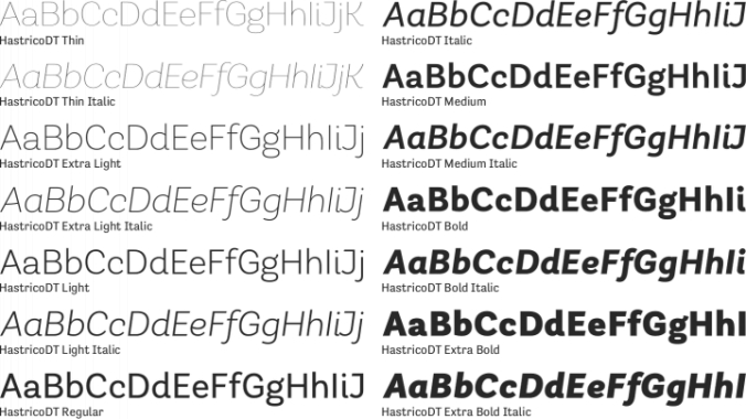 HastricoDT Font Preview