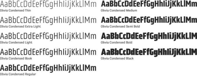 Obvia Condensed Font Preview