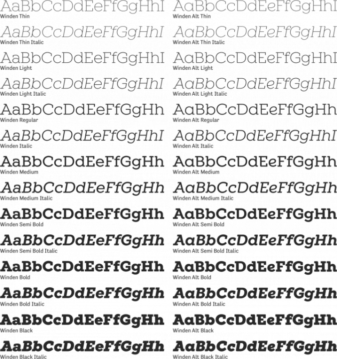 Winden Font Preview
