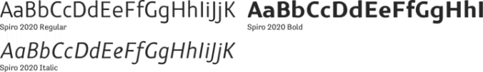 Spiro 2020 Font Preview