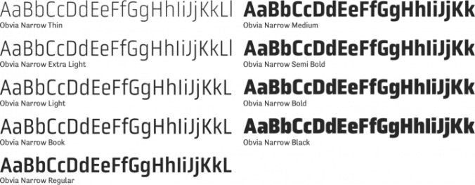 Obvia Narrow Font Preview